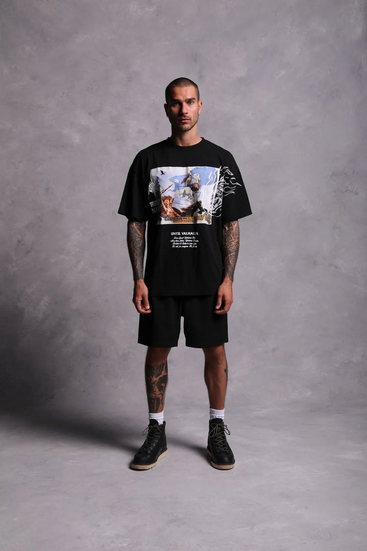 UNTIL OUR END "PREMIUM" OVERSIZED TEE IN BLACK