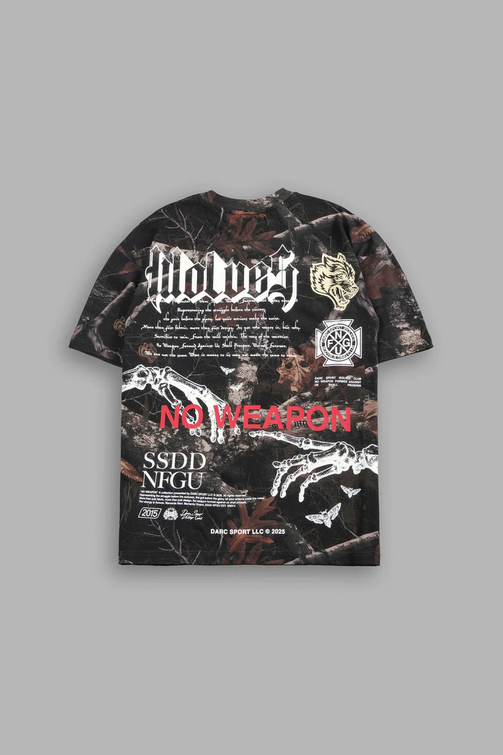 CREATE "PREMIUM" OVERSIZED TEE IN DARC BROWN WOODLAND CAMO