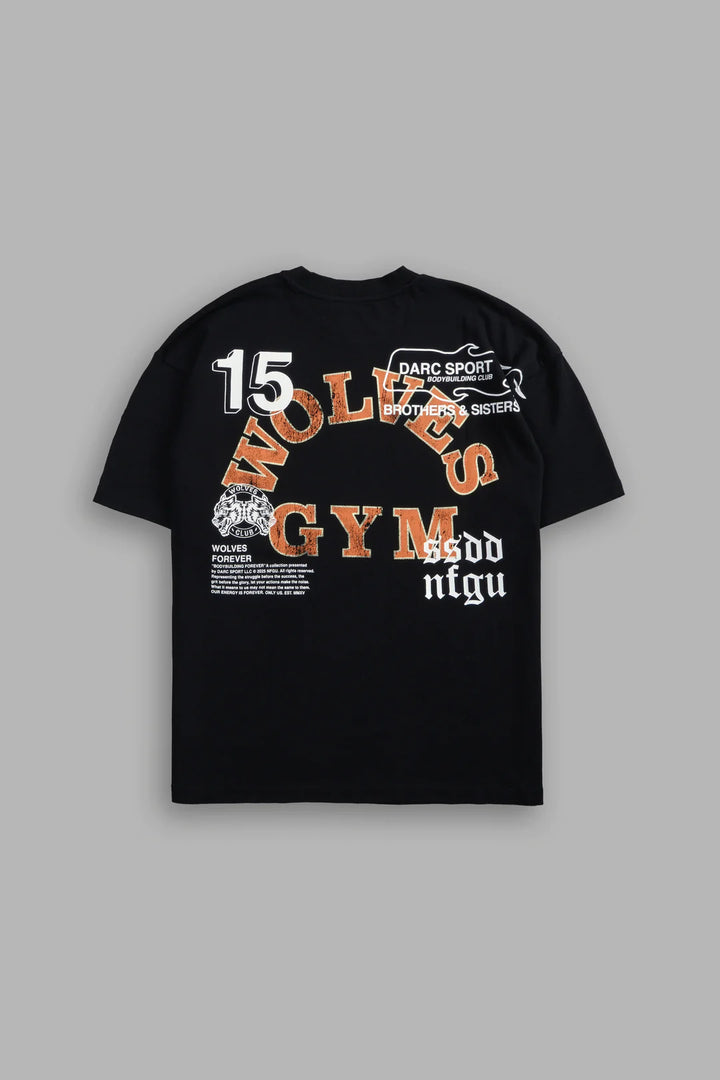 WOLVES GYM V2 "PREMIUM" OVERSIZED TEE IN BLACK