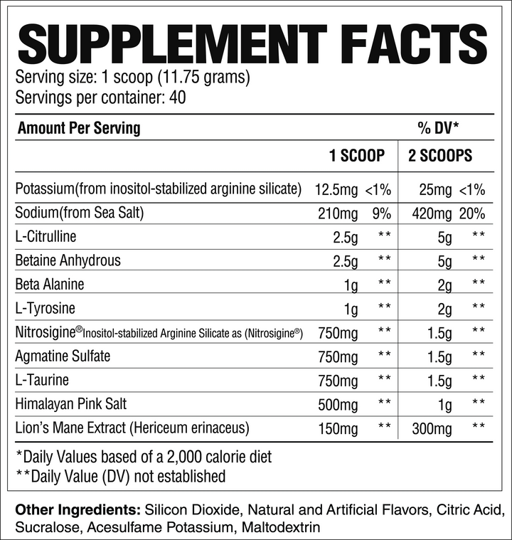 RAW PUMP Non stim 40/20 porciones