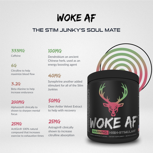 Woke AF - High Stimulant Pre-Workout 30 porciones