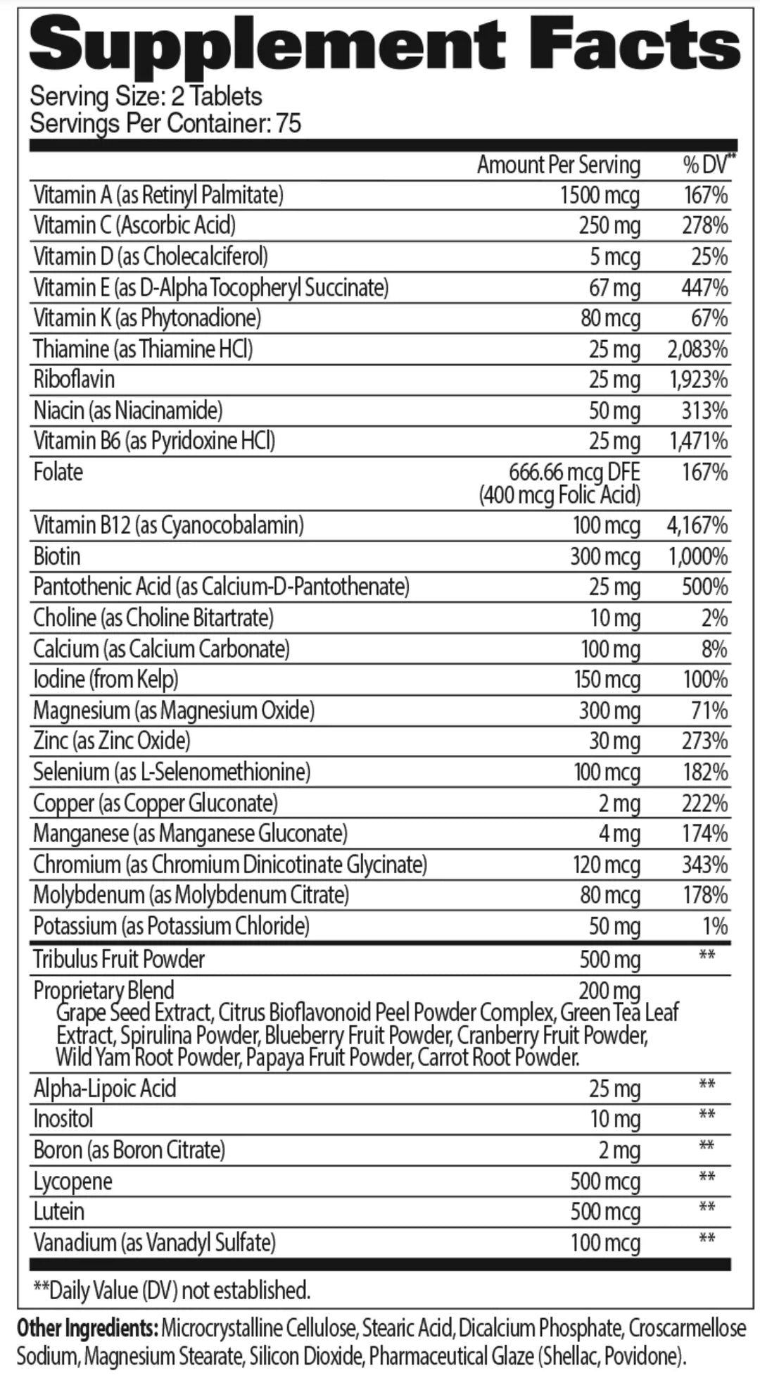 Men's Multi + Test 150 tabs