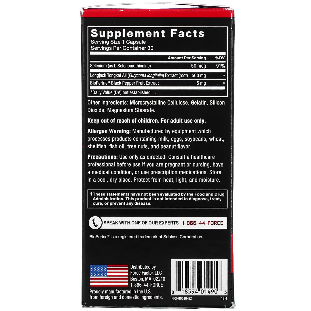 Longjack tongkat ali, Ginseng de Malasia 500 mg, 30 caps