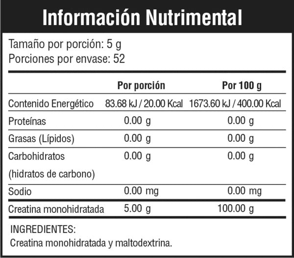 BOOST - CREATINA 5g 52 porciones