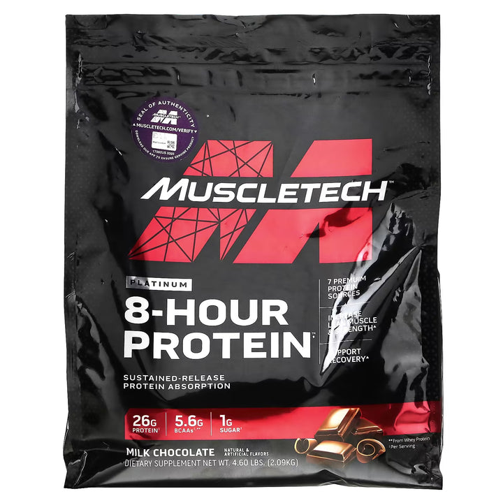 Platinum 8-Hour Protein, Milk Chocolate, 4.5 lbs 50 porciones