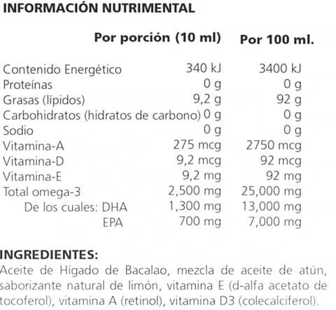 Lysi Aceite de Hígado de Bacalao Junior 240ml 30 porciones