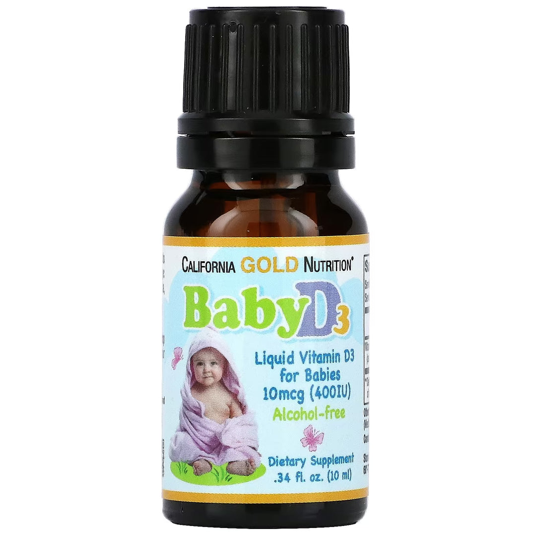 Vitamina D3 líquida para bebés, 10 mcg (400 UI), 10 ml