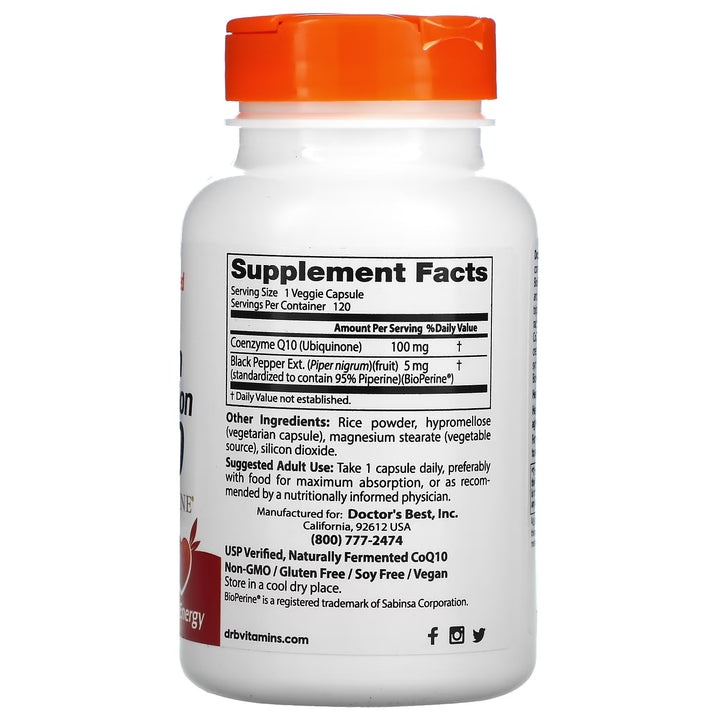 High Absorption CoQ10 with BioPerine, 100 mg, 120 caps