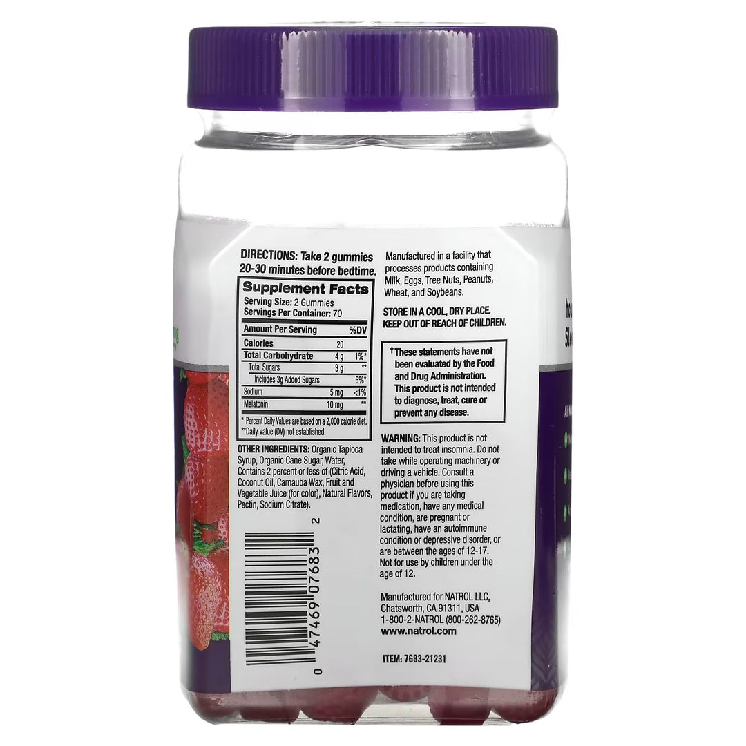 Melatonina, Fresa, 10 mg, 140 gomitas