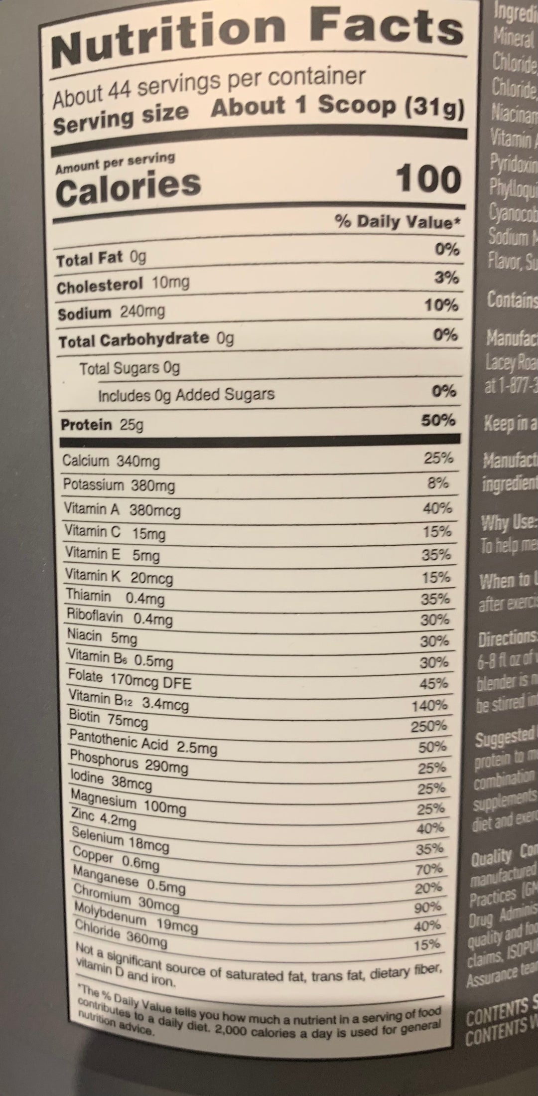 Isopure Zero/Low Carb 3 lbs 44 porciones